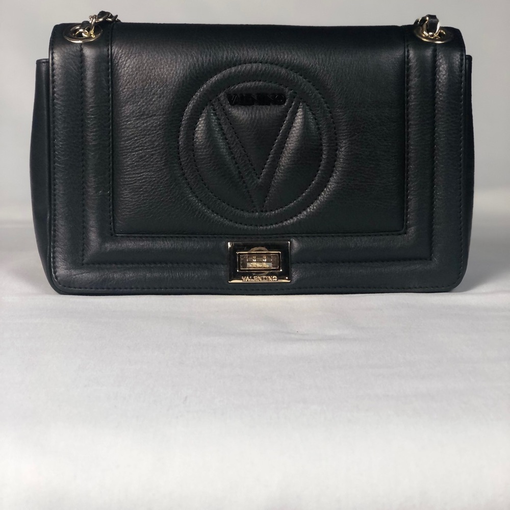 Valentino Black Leather Shoulder Bag